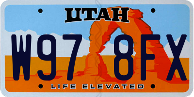 UT license plate W978FX