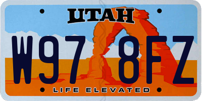 UT license plate W978FZ
