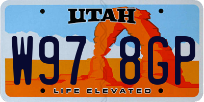 UT license plate W978GP