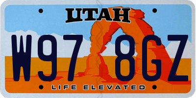 UT license plate W978GZ