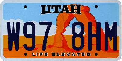 UT license plate W978HM