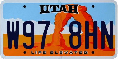 UT license plate W978HN