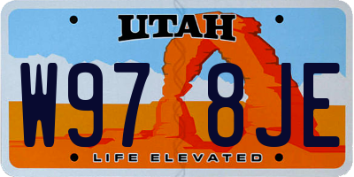 UT license plate W978JE