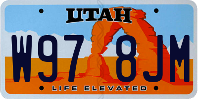 UT license plate W978JM