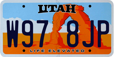 UT license plate W978JP