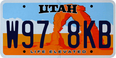 UT license plate W978KB