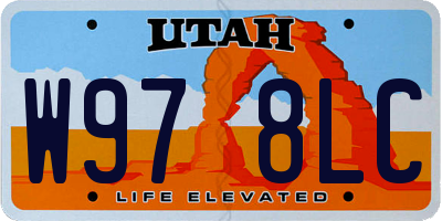 UT license plate W978LC