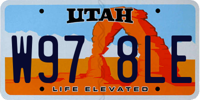 UT license plate W978LE