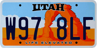 UT license plate W978LF