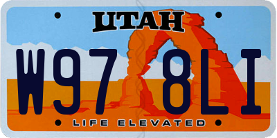 UT license plate W978LI