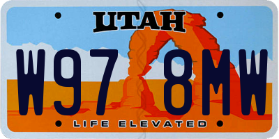 UT license plate W978MW