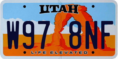 UT license plate W978NF