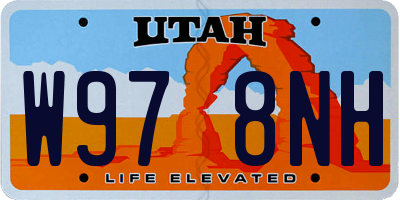 UT license plate W978NH