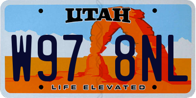 UT license plate W978NL