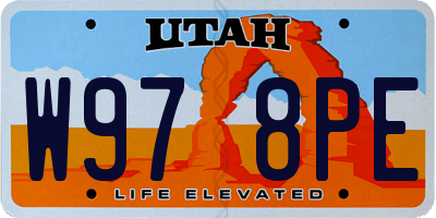 UT license plate W978PE