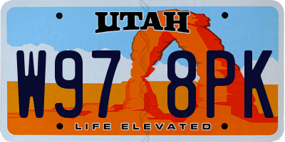 UT license plate W978PK