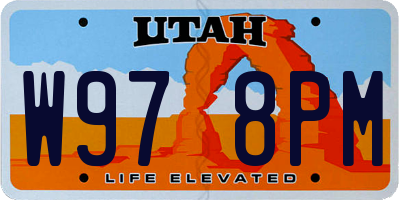 UT license plate W978PM