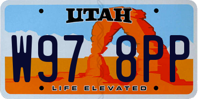 UT license plate W978PP