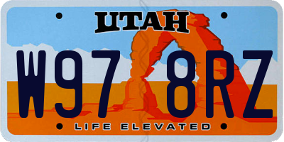 UT license plate W978RZ