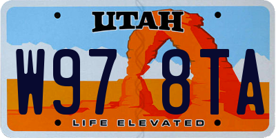 UT license plate W978TA