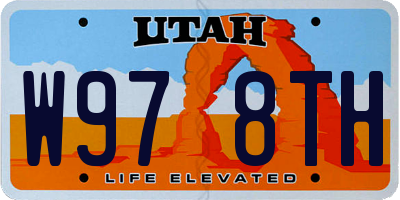 UT license plate W978TH
