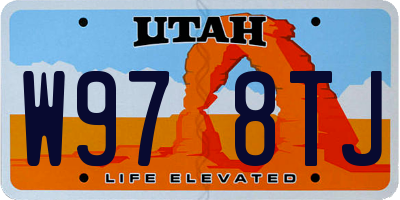 UT license plate W978TJ