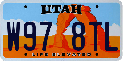 UT license plate W978TL