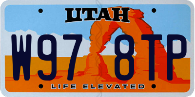 UT license plate W978TP