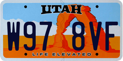 UT license plate W978VF