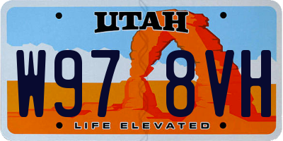 UT license plate W978VH