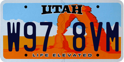 UT license plate W978VM