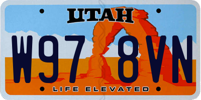 UT license plate W978VN