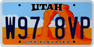 UT license plate W978VP