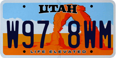 UT license plate W978WM