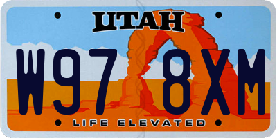 UT license plate W978XM