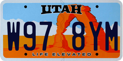 UT license plate W978YM