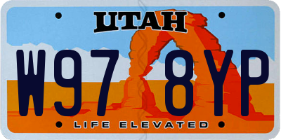 UT license plate W978YP