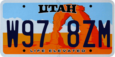 UT license plate W978ZM