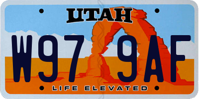 UT license plate W979AF