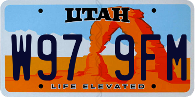 UT license plate W979FM