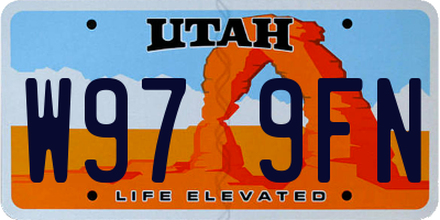 UT license plate W979FN