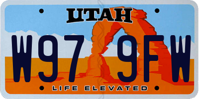 UT license plate W979FW