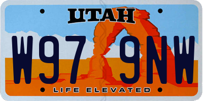 UT license plate W979NW