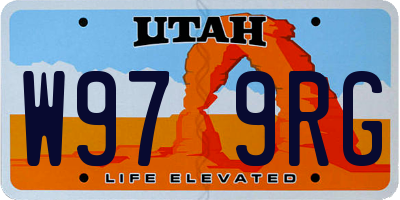 UT license plate W979RG