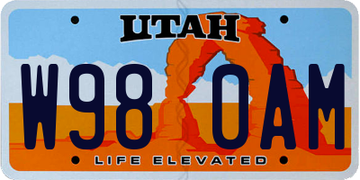 UT license plate W980AM