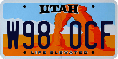 UT license plate W980CF