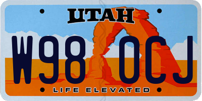UT license plate W980CJ