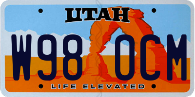 UT license plate W980CM