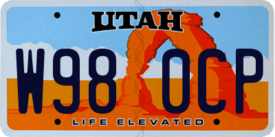 UT license plate W980CP