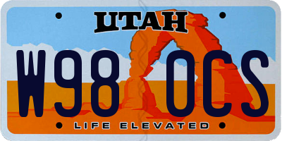 UT license plate W980CS